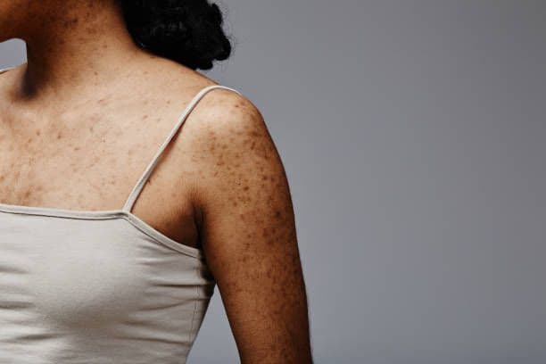 a skin showing someone with keratosis pilaris (strawberry skin)